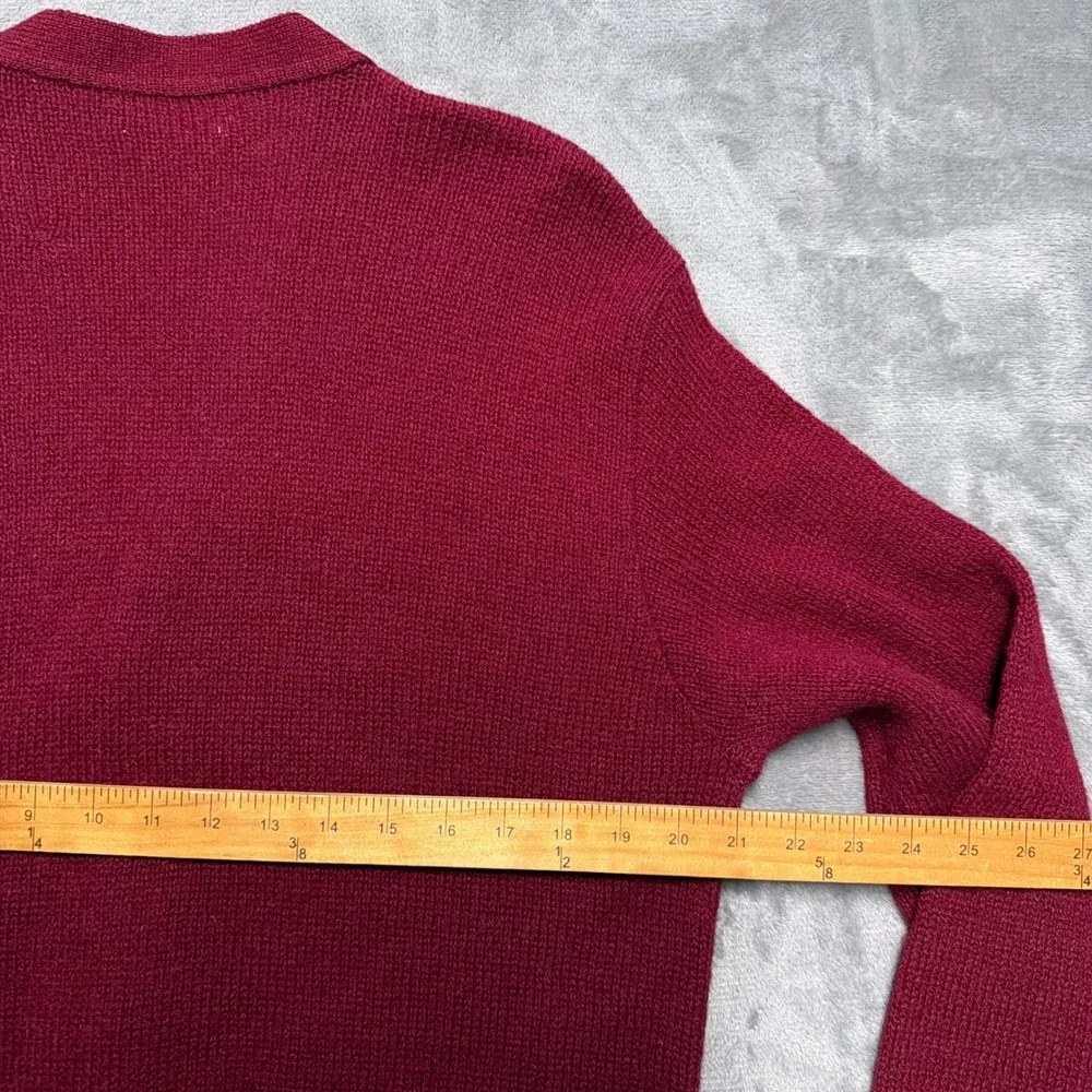 Lord Jeff The Moors‎ Cardigan Mens L Burgundy Shetland Wool Vintage USA 3504